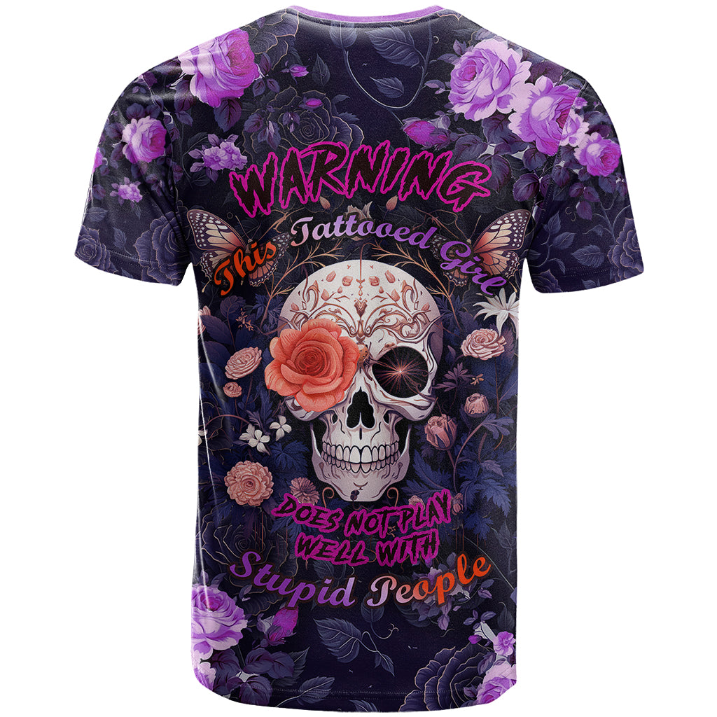 Warning This Tattooed Give Does Not Play Well With Stupid People T Shirt - Wonder Print Shop