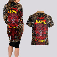 If I Stand Alone I Know I'm With Someone I Can Trust Couples Matching Long Sleeve Bodycon Dress and Hawaiian Shirt - Wonder Print Shop