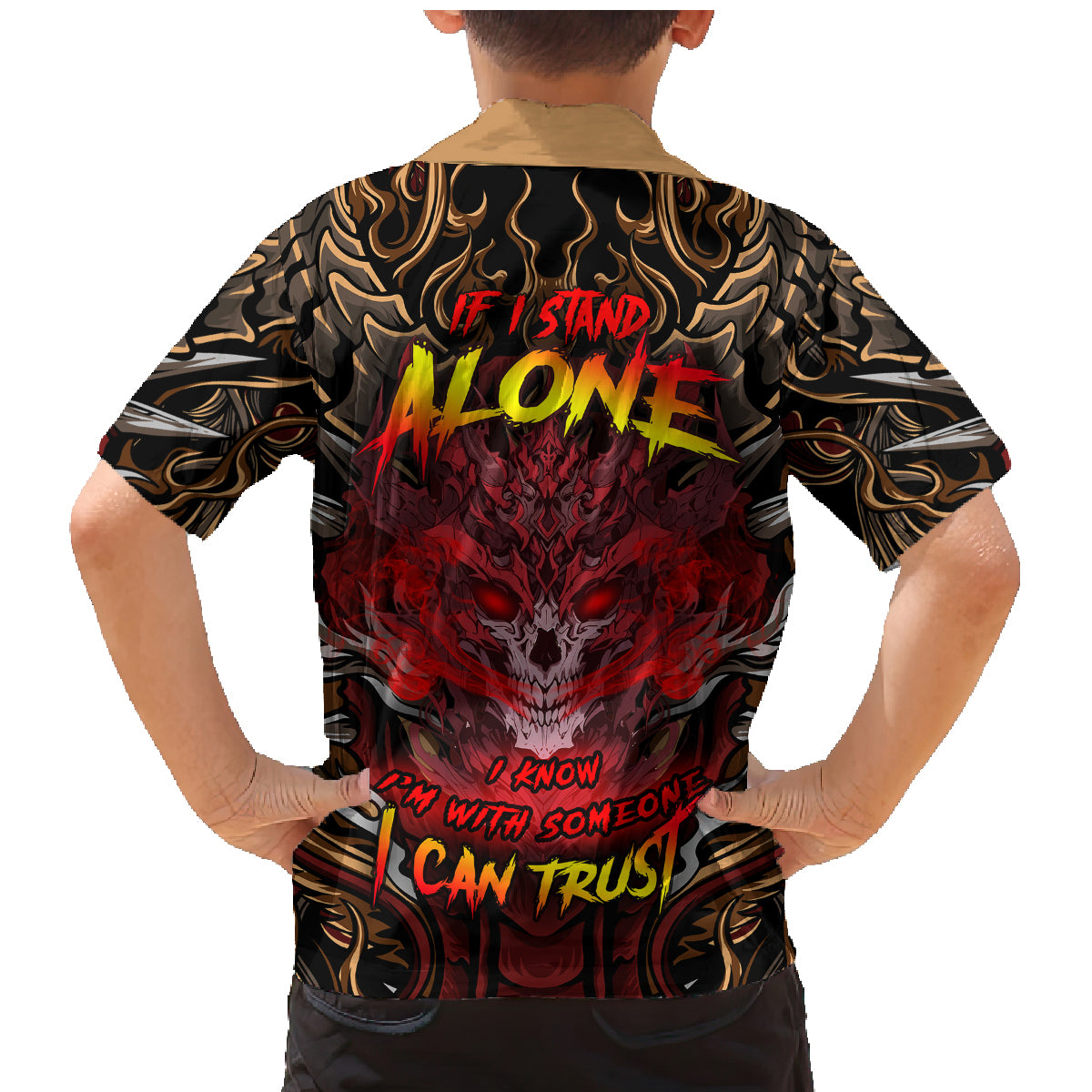 If I Stand Alone I Know I'm With Someone I Can Trust Family Matching Mermaid Dress and Hawaiian Shirt - Wonder Print Shop