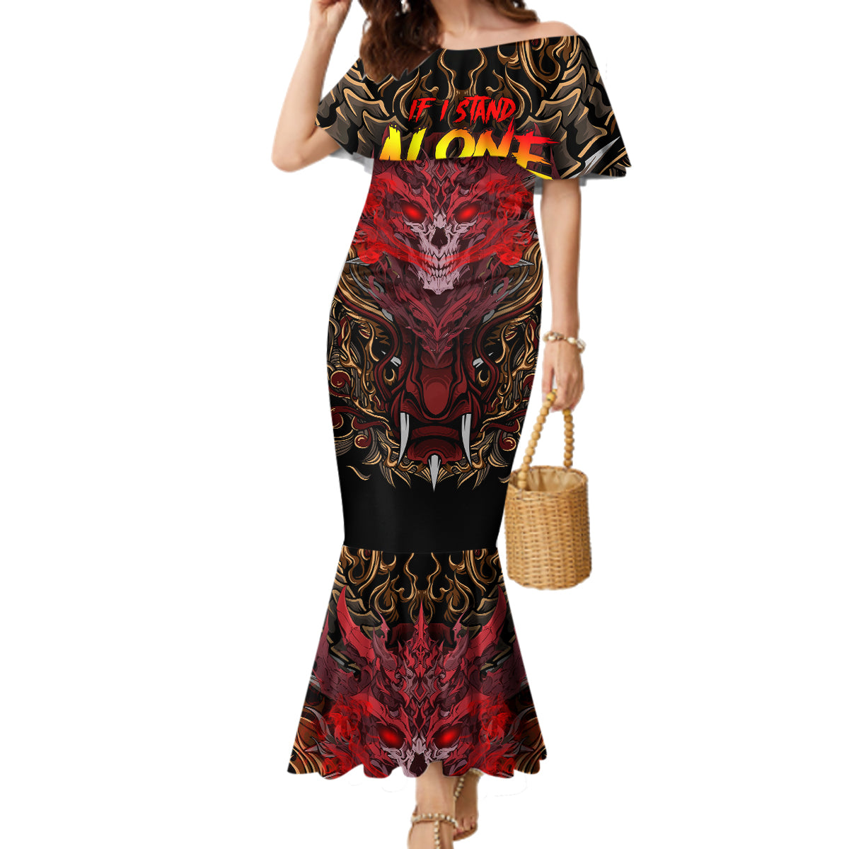 If I Stand Alone I Know I'm With Someone I Can Trust Family Matching Mermaid Dress and Hawaiian Shirt - Wonder Print Shop