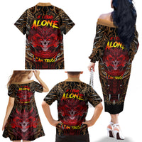 If I Stand Alone I Know I'm With Someone I Can Trust Family Matching Off Shoulder Long Sleeve Dress and Hawaiian Shirt - Wonder Print Shop