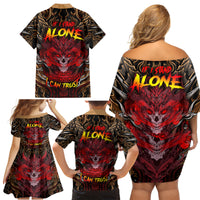 If I Stand Alone I Know I'm With Someone I Can Trust Family Matching Off Shoulder Short Dress and Hawaiian Shirt - Wonder Print Shop