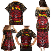 If I Stand Alone I Know I'm With Someone I Can Trust Family Matching Puletasi Dress and Hawaiian Shirt - Wonder Print Shop