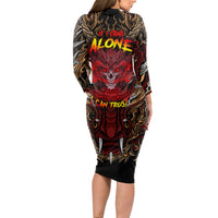 If I Stand Alone I Know I'm With Someone I Can Trust Long Sleeve Bodycon Dress - Wonder Print Shop