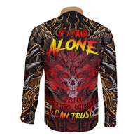 If I Stand Alone I Know I'm With Someone I Can Trust Long Sleeve Button Shirt - Wonder Print Shop