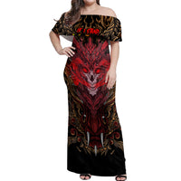 If I Stand Alone I Know I'm With Someone I Can Trust Off Shoulder Maxi Dress - Wonder Print Shop