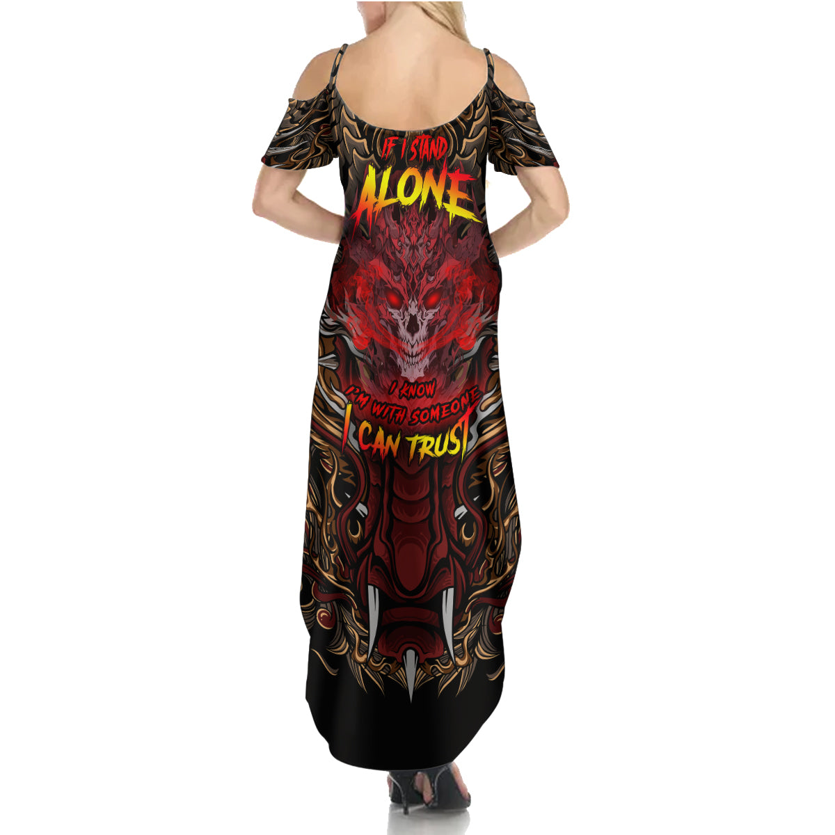 If I Stand Alone I Know I'm With Someone I Can Trust Summer Maxi Dress - Wonder Print Shop