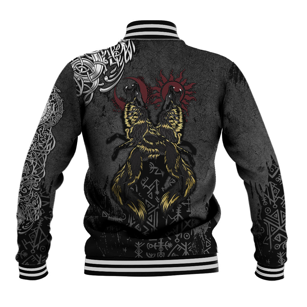 Viking Skoll and Hati Baseball Jacket Chasing Eternity - Wonder Print Shop