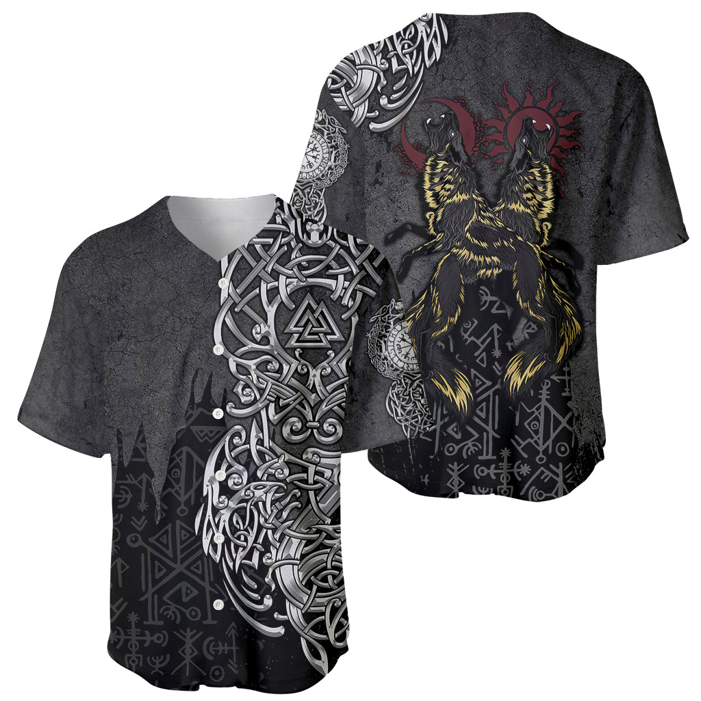 Viking Skoll and Hati Baseball Jersey Chasing Eternity - Wonder Print Shop