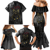 Viking Skoll and Hati Family Matching Mermaid Dress and Hawaiian Shirt Chasing Eternity - Wonder Print Shop