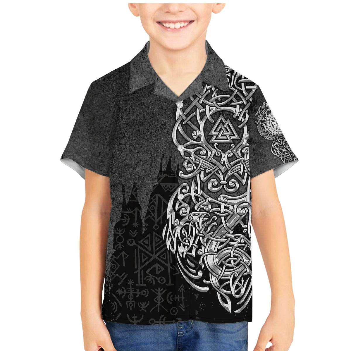 Viking Skoll and Hati Family Matching Mermaid Dress and Hawaiian Shirt Chasing Eternity - Wonder Print Shop