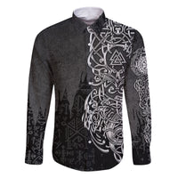 Viking Skoll and Hati Family Matching Off Shoulder Long Sleeve Dress and Hawaiian Shirt Chasing Eternity - Wonder Print Shop