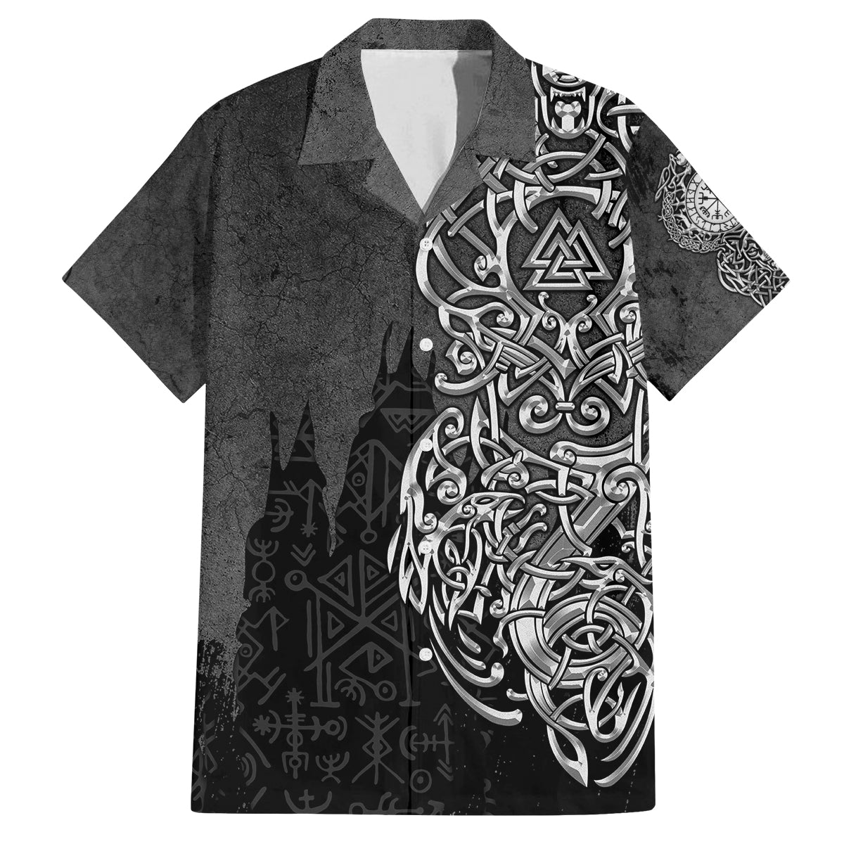 Viking Skoll and Hati Family Matching Off Shoulder Short Dress and Hawaiian Shirt Chasing Eternity - Wonder Print Shop