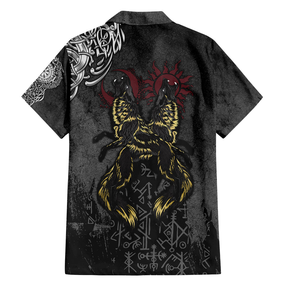 Viking Skoll and Hati Family Matching Tank Maxi Dress and Hawaiian Shirt Chasing Eternity - Wonder Print Shop