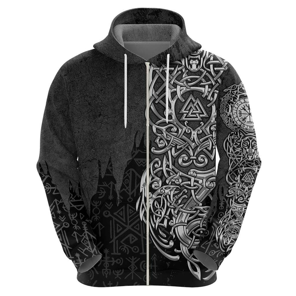 Viking Skoll and Hati Hoodie Chasing Eternity - Wonder Print Shop