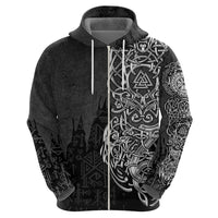 Viking Skoll and Hati Hoodie Chasing Eternity - Wonder Print Shop