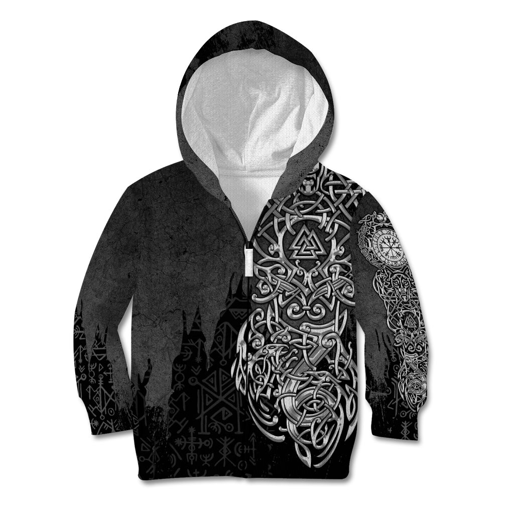 Viking Skoll and Hati Kid Hoodie Chasing Eternity - Wonder Print Shop