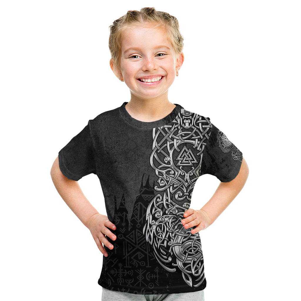 Viking Skoll and Hati Kid T Shirt Chasing Eternity - Wonder Print Shop