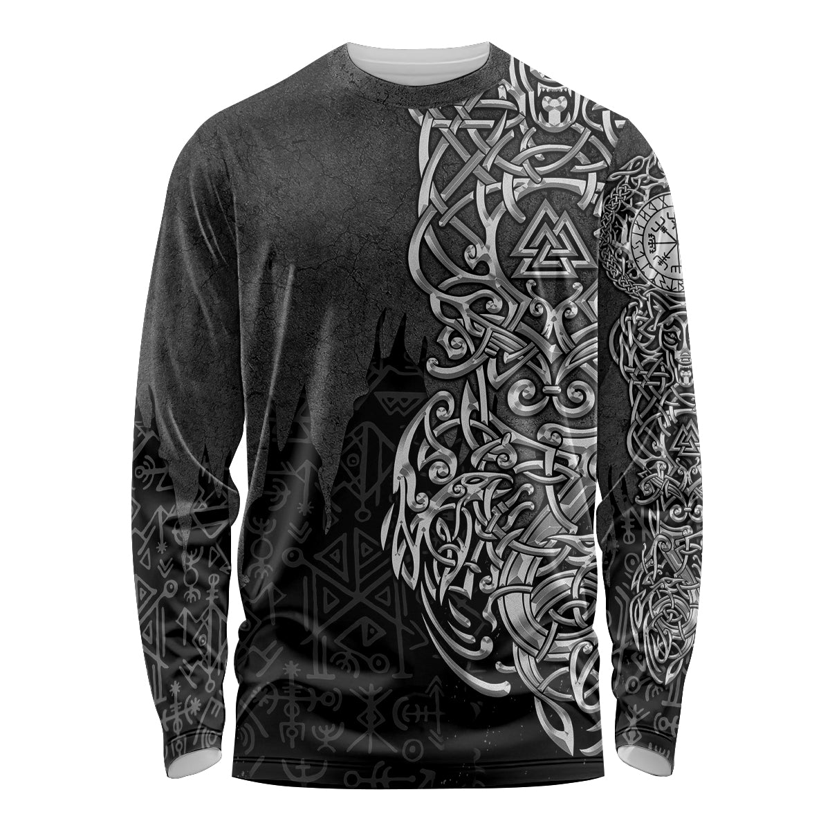 Viking Skoll and Hati Long Sleeve Shirt Chasing Eternity - Wonder Print Shop