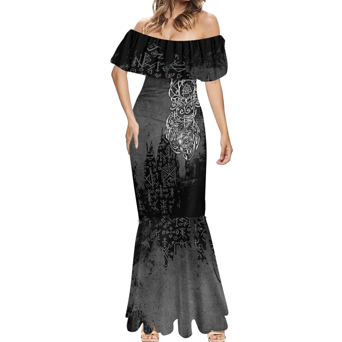 Viking Skoll and Hati Mermaid Dress Chasing Eternity - Wonder Print Shop