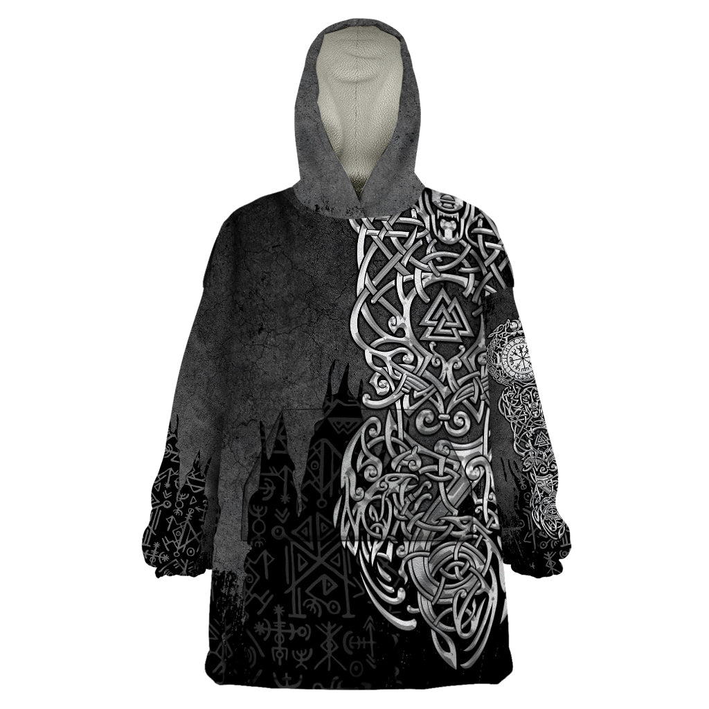 Viking Skoll and Hati Wearable Blanket Hoodie Chasing Eternity - Wonder Print Shop