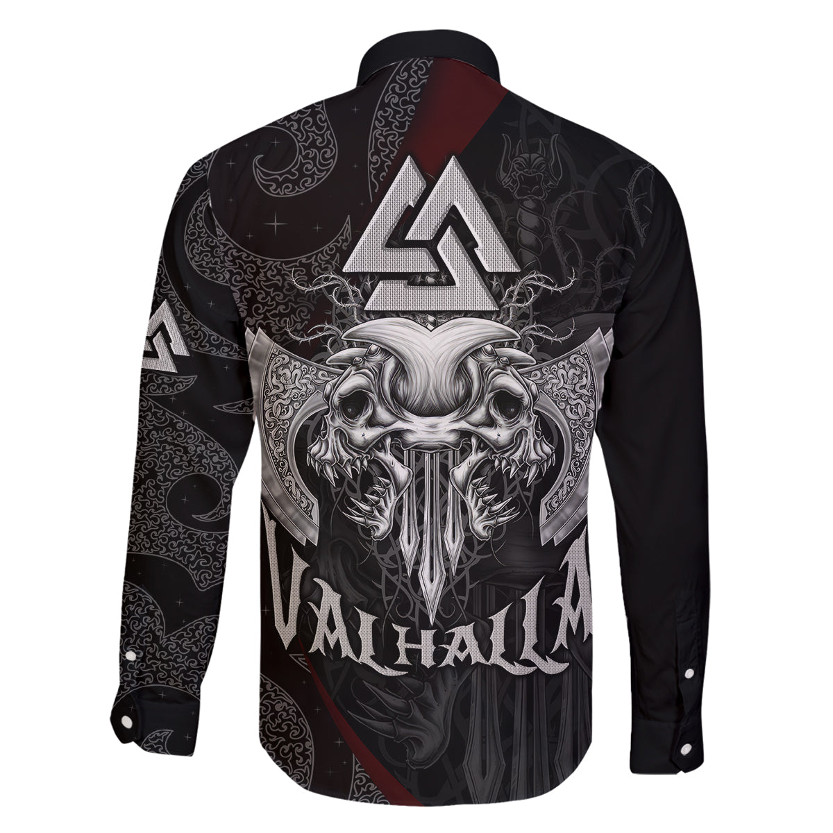 Viking Valhalla Family Matching Puletasi Dress and Hawaiian Shirt Skull And Axe - Wonder Print Shop