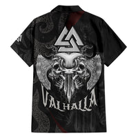 Viking Valhalla Family Matching Short Sleeve Bodycon Dress and Hawaiian Shirt Skull And Axe - Wonder Print Shop