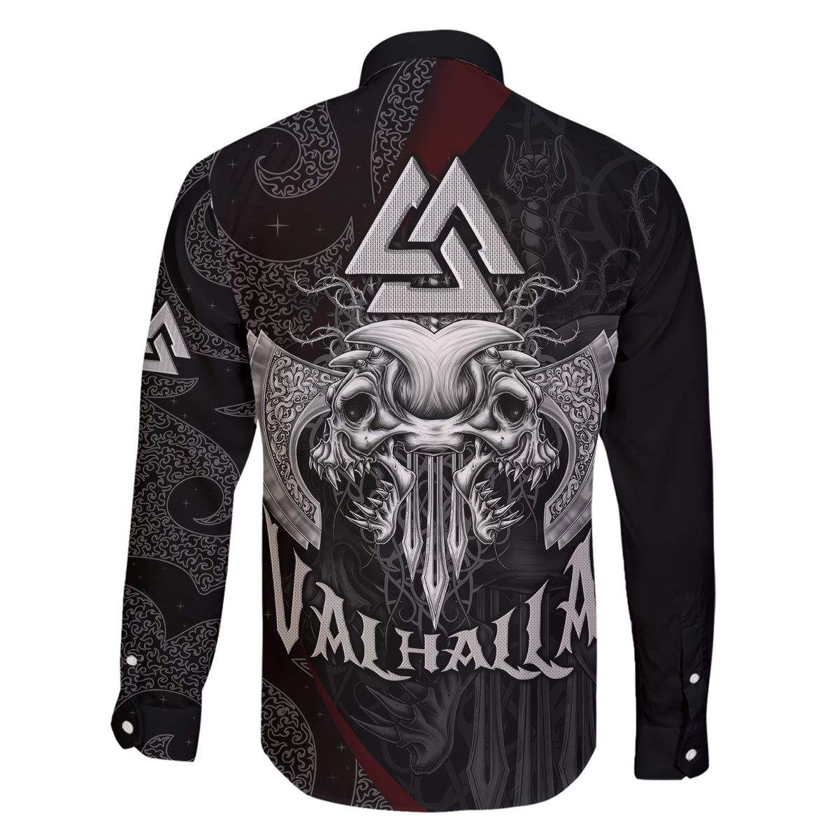 Viking Valhalla Family Matching Short Sleeve Bodycon Dress and Hawaiian Shirt Skull And Axe - Wonder Print Shop