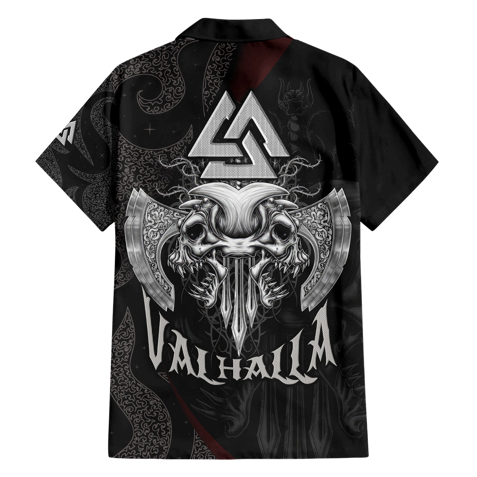 Viking Valhalla Hawaiian Shirt Skull And Axe - Wonder Print Shop