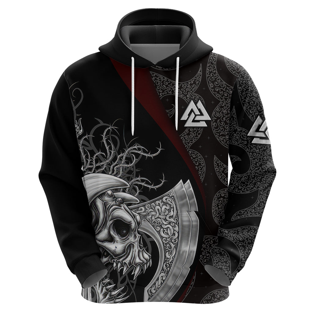 Viking Valhalla Hoodie Skull And Axe - Wonder Print Shop