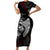 Viking Valhalla Short Sleeve Bodycon Dress Skull And Axe - Wonder Print Shop