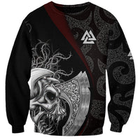 Viking Valhalla Sweatshirt Skull And Axe - Wonder Print Shop