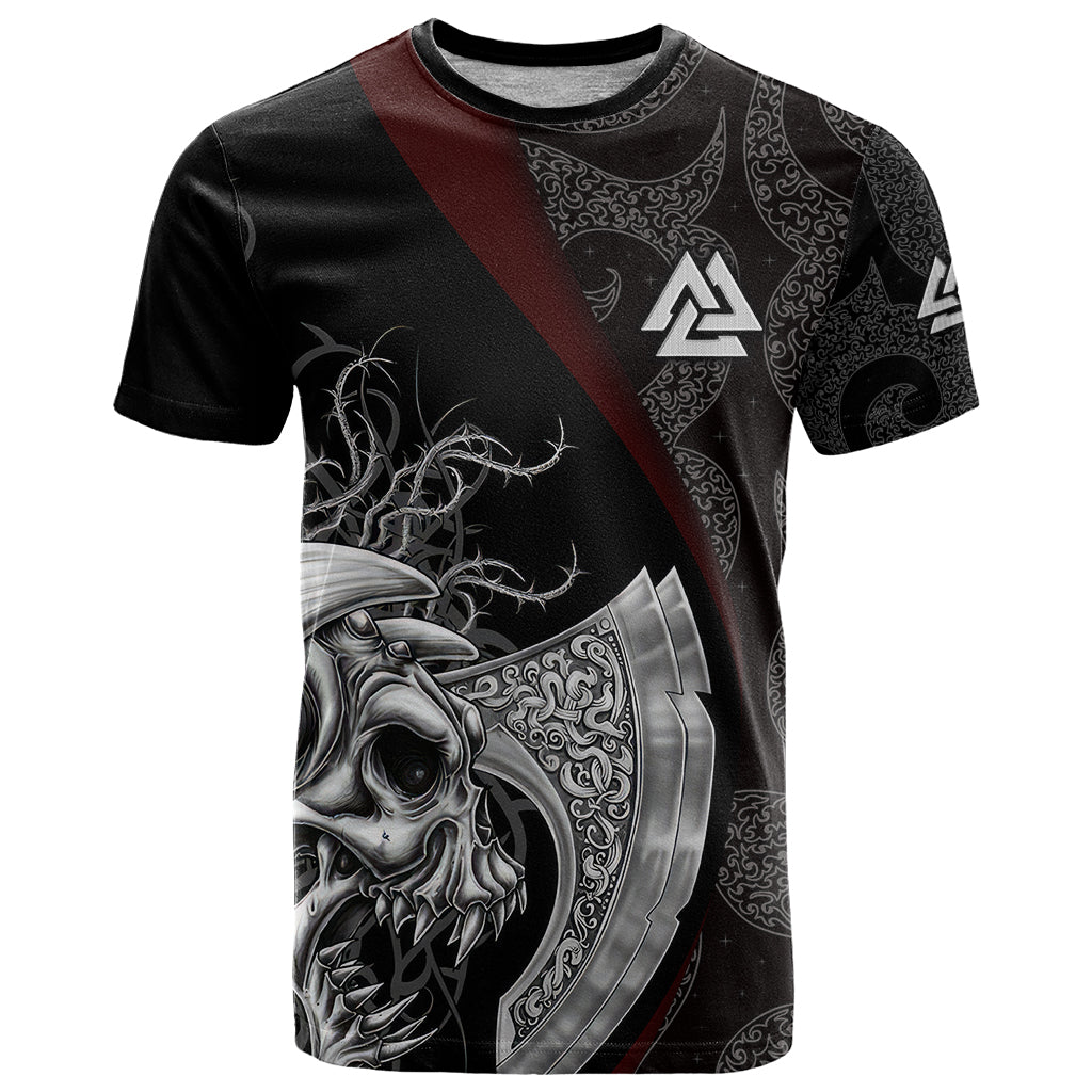 Viking Valhalla T Shirt Skull And Axe - Wonder Print Shop