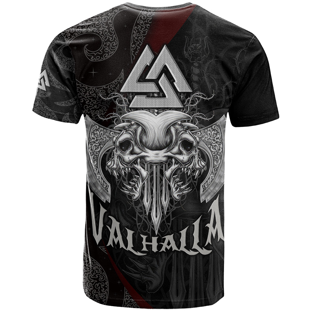 Viking Valhalla T Shirt Skull And Axe - Wonder Print Shop