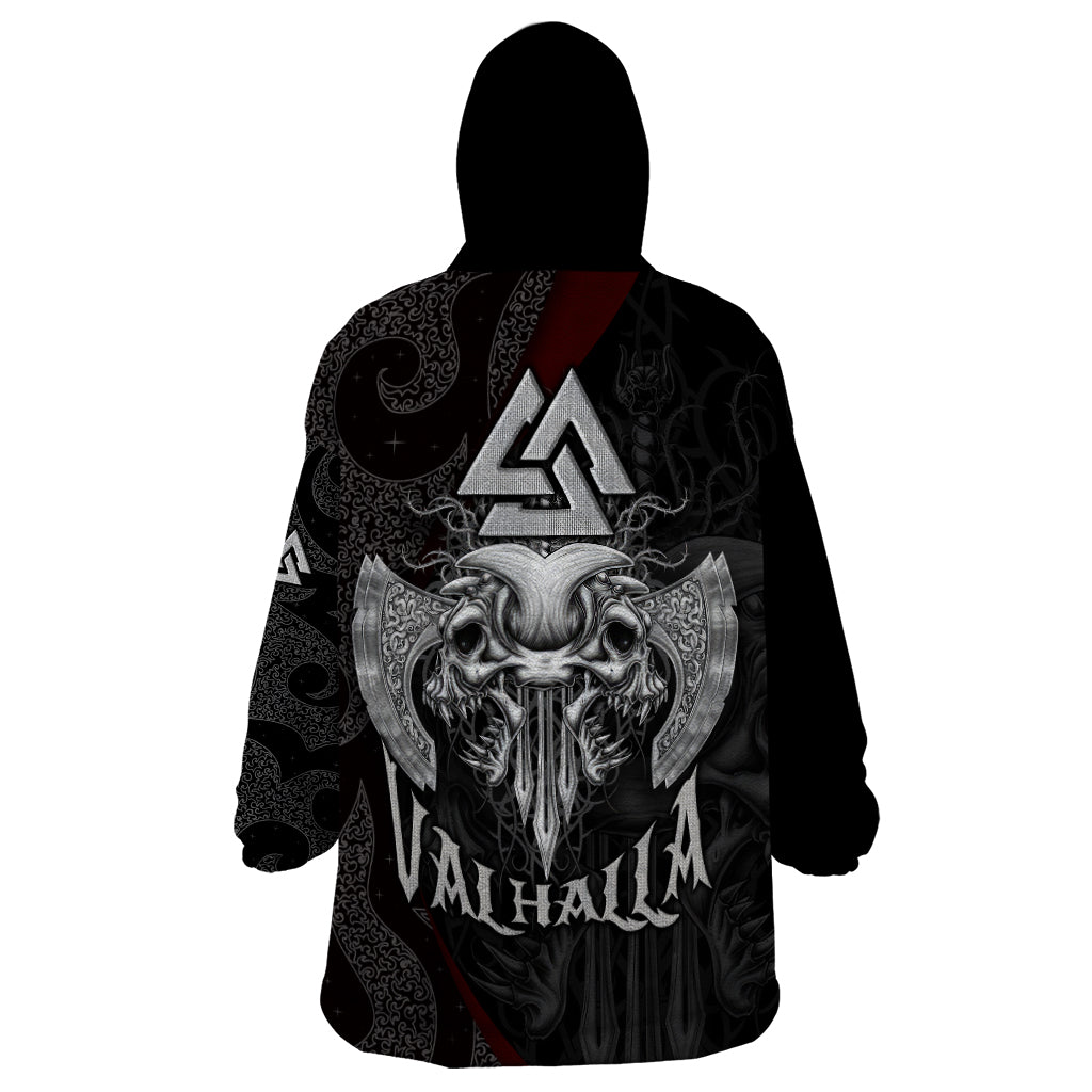 Viking Valhalla Wearable Blanket Hoodie Skull And Axe - Wonder Print Shop