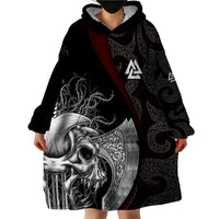Viking Valhalla Wearable Blanket Hoodie Skull And Axe - Wonder Print Shop