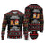 Meowy Christmas Woofy New Year Ugly Christmas Sweater with Cat and Dog in Winter Hats and Festive Pattern Design - Wonder Print Shop