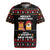 Meowy Christmas Woofy New Year Rugby Jersey with Cat and Dog in Winter Hats and Festive Pattern Design - Wonder Print Shop
