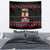 Meowy Christmas Woofy New Year Tapestry with Cat and Dog in Winter Hats and Festive Pattern Design - Wonder Print Shop