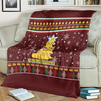 Merry Chickmas Christmas Blanket with Yellow Chickens Tree Design and Snowflake Pattern - Wonder Print Shop