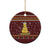 Merry Chickmas Christmas Ceramic Ornament with Yellow Chickens Tree Design and Snowflake Pattern - Wonder Print Shop