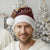 Merry Chickmas Christmas Santa Hat with Yellow Chickens Tree Design and Snowflake Pattern - Wonder Print Shop