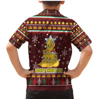 Merry Chickmas Christmas Family Matching Mermaid Dress and Hawaiian Shirt with Yellow Chickens Tree Design and Snowflake Pattern - Wonder Print Shop