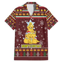 Merry Chickmas Christmas Family Matching Mermaid Dress and Hawaiian Shirt with Yellow Chickens Tree Design and Snowflake Pattern - Wonder Print Shop