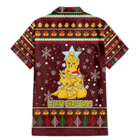 Merry Chickmas Christmas Family Matching Mermaid Dress and Hawaiian Shirt with Yellow Chickens Tree Design and Snowflake Pattern - Wonder Print Shop