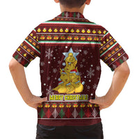 Merry Chickmas Christmas Family Matching Puletasi and Hawaiian Shirt with Yellow Chickens Tree Design and Snowflake Pattern - Wonder Print Shop