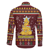 Merry Chickmas Christmas Family Matching Puletasi and Hawaiian Shirt with Yellow Chickens Tree Design and Snowflake Pattern - Wonder Print Shop