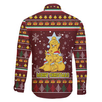 Merry Chickmas Christmas Family Matching Short Sleeve Bodycon Dress and Hawaiian Shirt with Yellow Chickens Tree Design and Snowflake Pattern - Wonder Print Shop