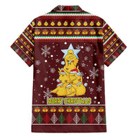 Merry Chickmas Christmas Family Matching Tank Maxi Dress and Hawaiian Shirt with Yellow Chickens Tree Design and Snowflake Pattern - Wonder Print Shop