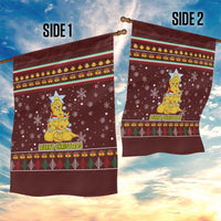 Merry Chickmas Christmas Garden Flag with Yellow Chickens Tree Design and Snowflake Pattern - Wonder Print Shop